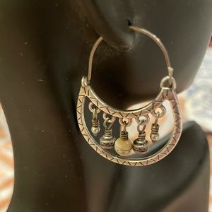 Brighton hoops with half moon bead detail